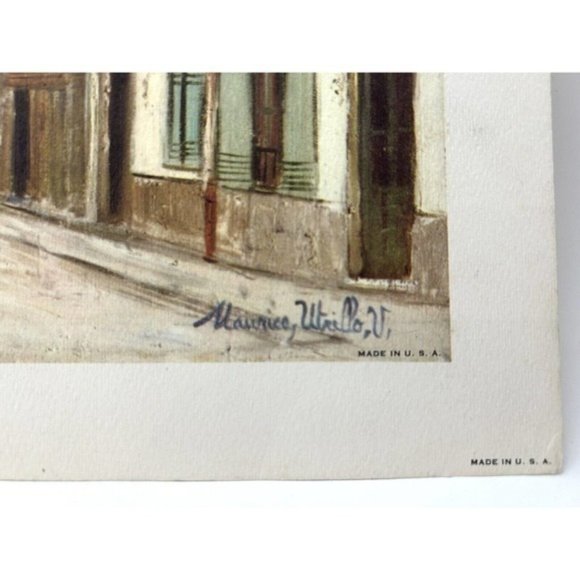 Vintage Maurice Utrillo Eglise‎ De Strins (Seine) Lithograph Print Signed 11x13 - Picture 3 of 5